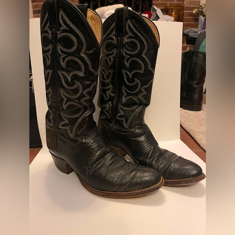 Justin Cowboy Boots Black Classic